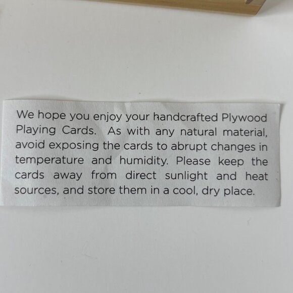 Donald Corey Areaware Plywood Playing Cards – Birch Wood Deck – New in Box - Picture 5 of 11